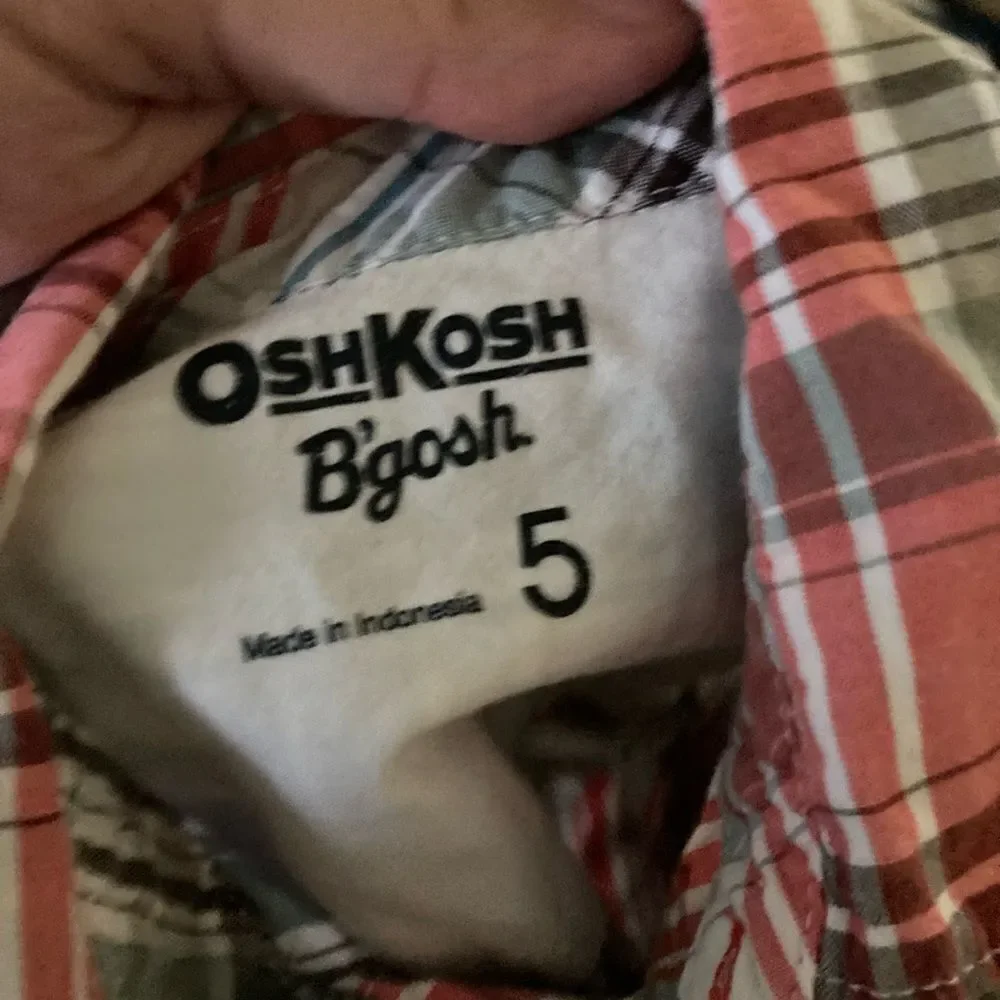 Little Boys Plaid OshKosh Button Down Shirt